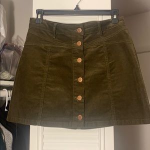 Forever 21 Green Corduroy Skirt